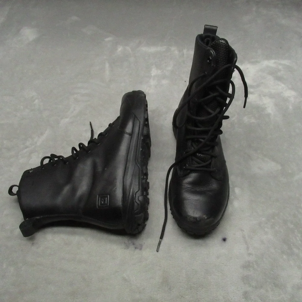 5.11 Men 8 Tactical Boots Black Leather Combat Military Duty Leather Performance